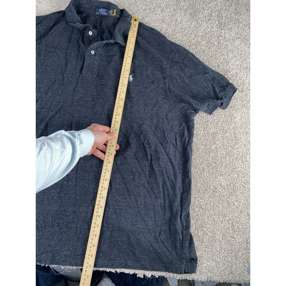 Polo Ralph Lauren Gray Polo Shirt Mens 3XB Silver Pony Cotton Preppy Golf Casual - Picture 8 of 9